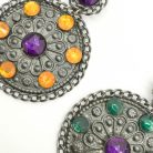 Jennifer Gibson Jewellery 2138 (3) Vintage Statement Jewelled Shield Earrings