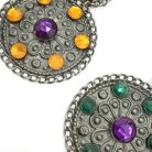 Jennifer Gibson Jewellery 2138 (4) Vintage Statement Jewelled Shield Earrings
