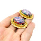 Jennifer Gibson Jewellery 2139 (5) Vintage Dragon's Breath Cabochon Earrings