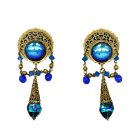 Jennifer Gibson Jewellery 2141 (3) Vintage Filigree Foiled Glass Earrings