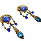 Jennifer Gibson Jewellery 2141 (6) Vintage Filigree Foiled Glass Earrings