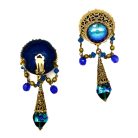 Jennifer Gibson Jewellery 2141 (7) Vintage Filigree Foiled Glass Earrings