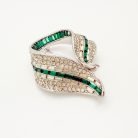 Jennifer Gibson Jewellery 2147 (10) Vintage Deco Emerald Crystal Brooch