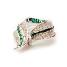 Jennifer Gibson Jewellery 2147 (6) Vintage Deco Emerald Crystal Brooch
