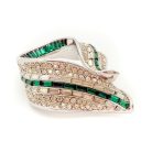 Jennifer Gibson Jewellery 2147 (8) Vintage Deco Emerald Crystal Brooch