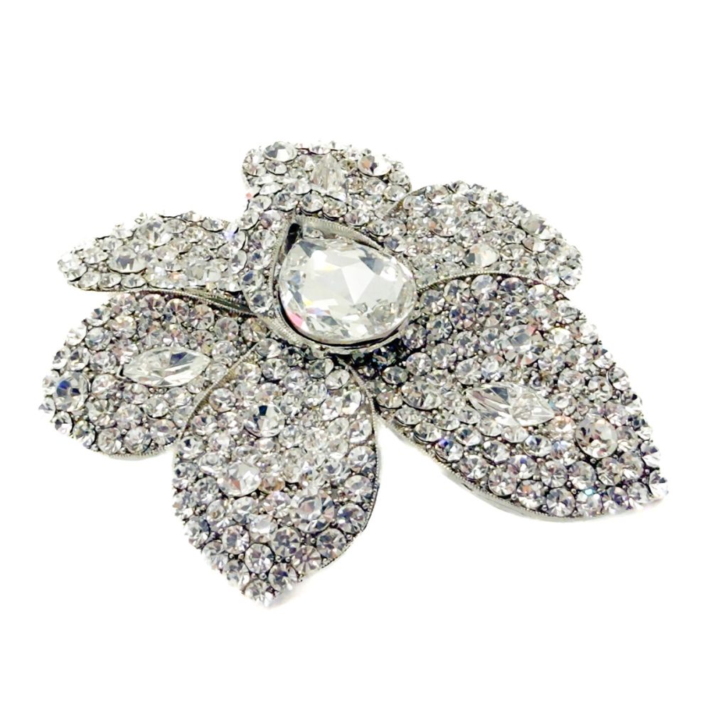 Vintage Statement Crystal Flower Brooch