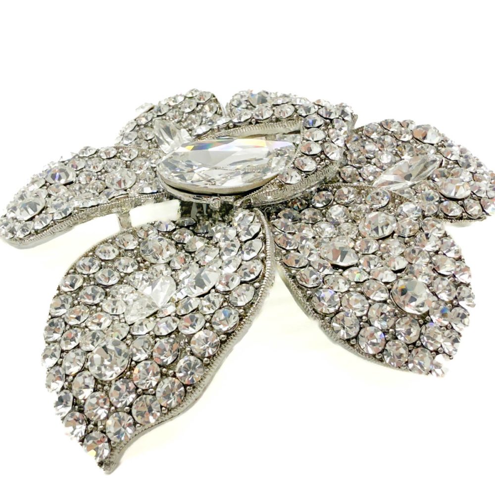 Vintage Statement Crystal Flower Brooch