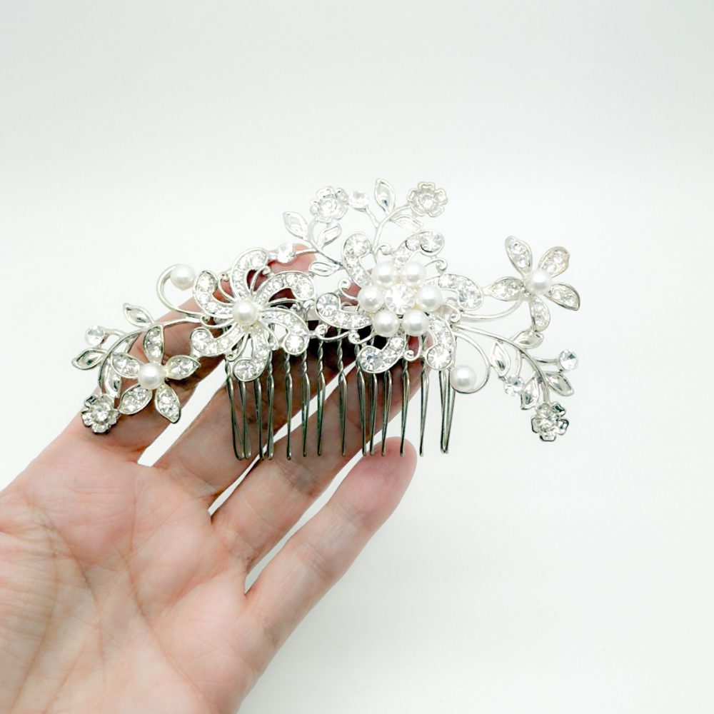 Vintage Pearl Crystal Hair Comb