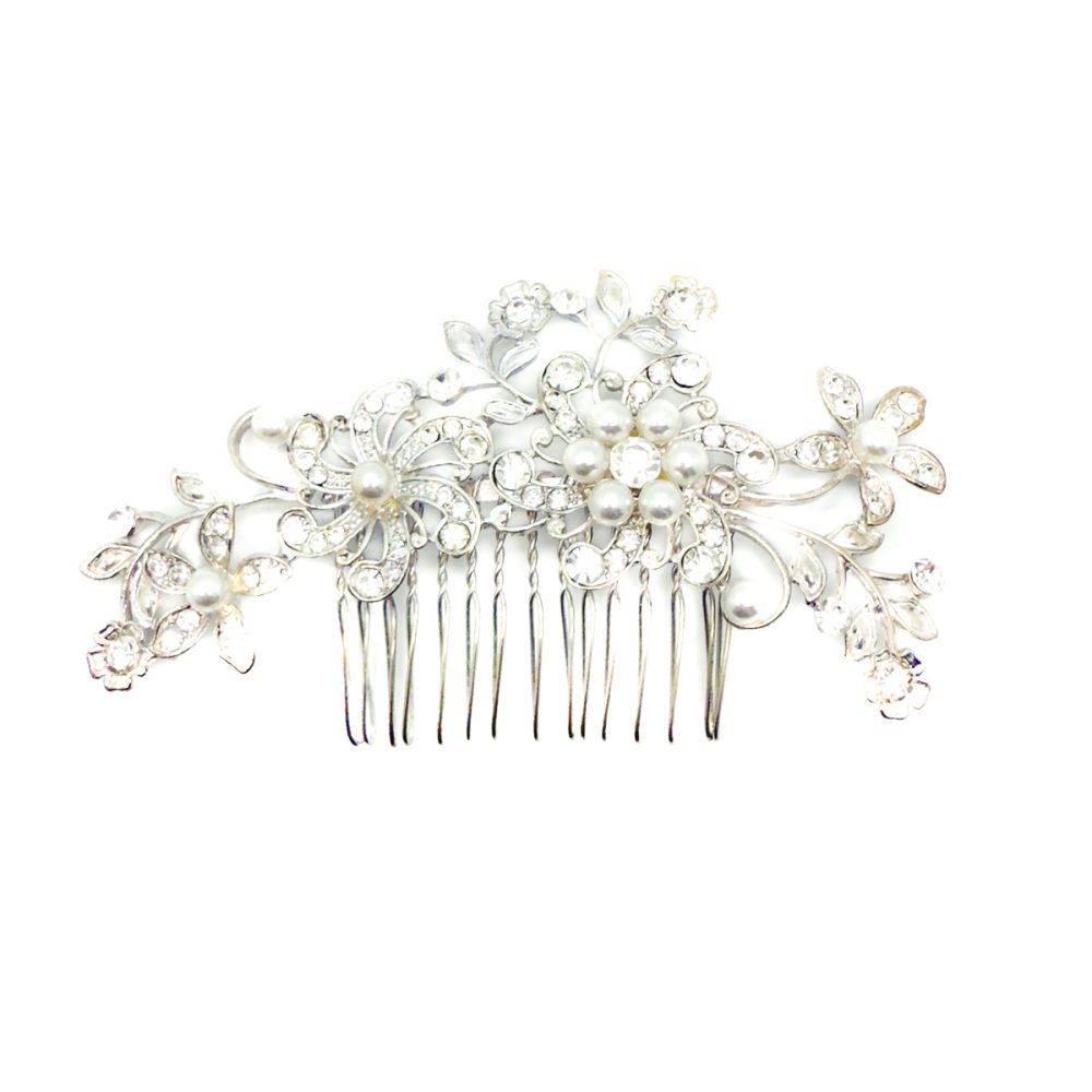 Vintage Pearl Crystal Hair Comb