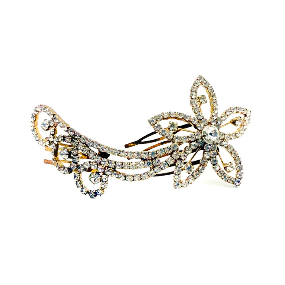 Vintage Floral Crystal Hair Comb