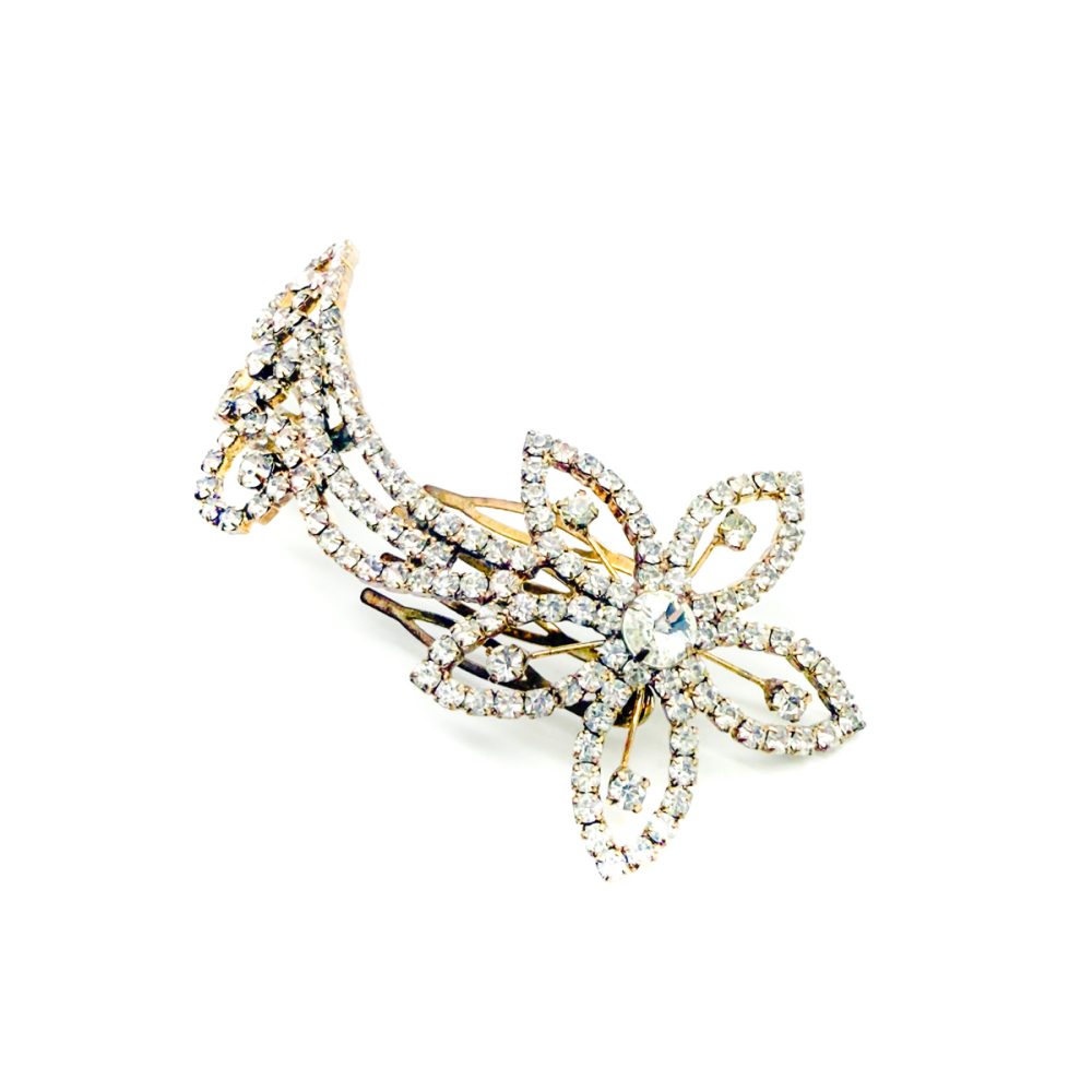 Vintage Floral Crystal Hair Comb
