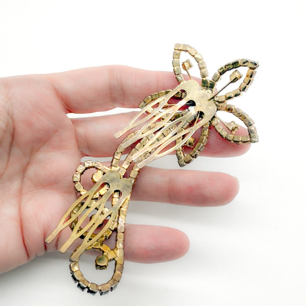 Vintage Floral Crystal Hair Comb
