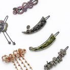 Jennifer Gibson Jewellery Cherry Chau Crystal Hair Slides 2158 (2) Vintage Cherry Chau Crystal Hairslide Set