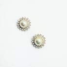 Jennifer Gibson Jewellery 2175 (3) Vintage Half Pearl Crystal Earrings