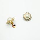 Jennifer Gibson Jewellery 2175 (5) Vintage Half Pearl Crystal Earrings