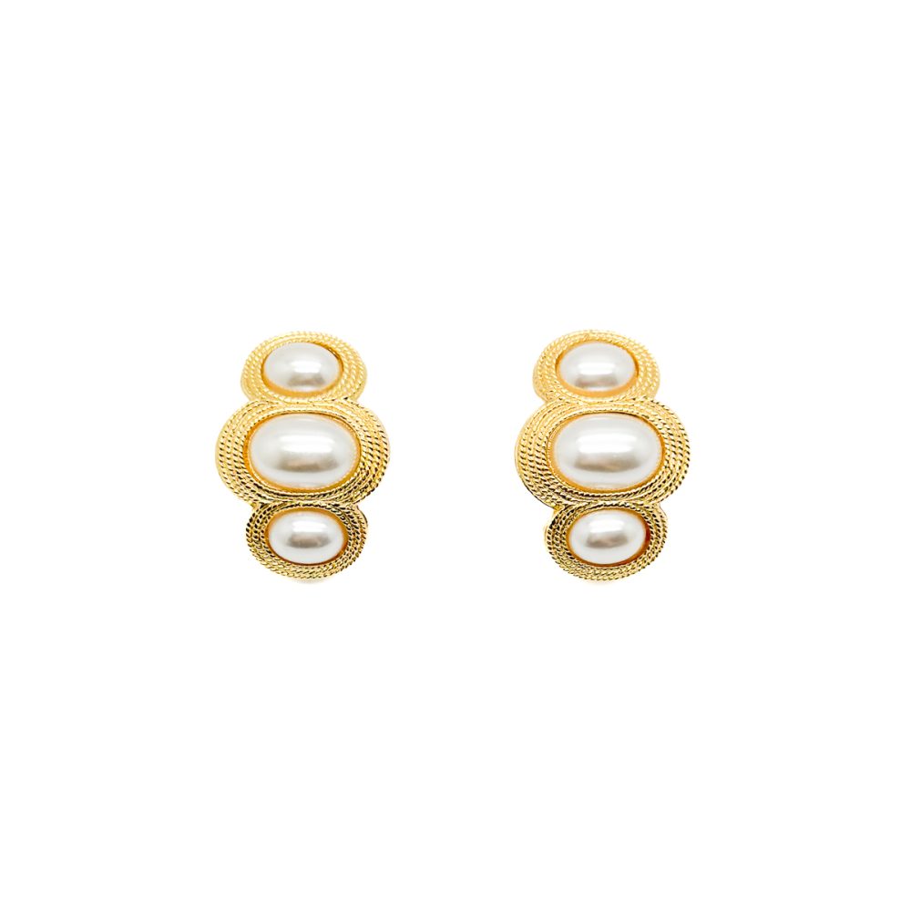 Vintage Napier Pearl Trio Earrings