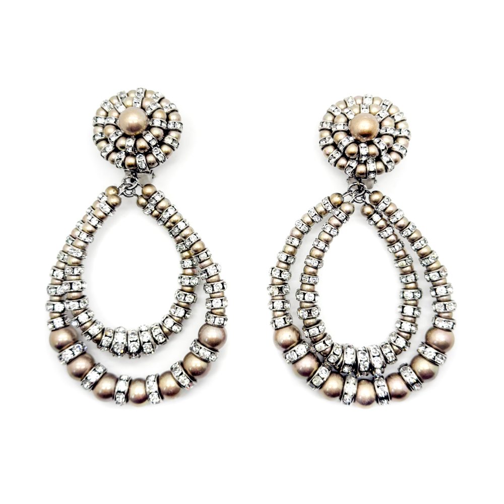 Vintage French Rhondelle Hoop Earrings 1950s