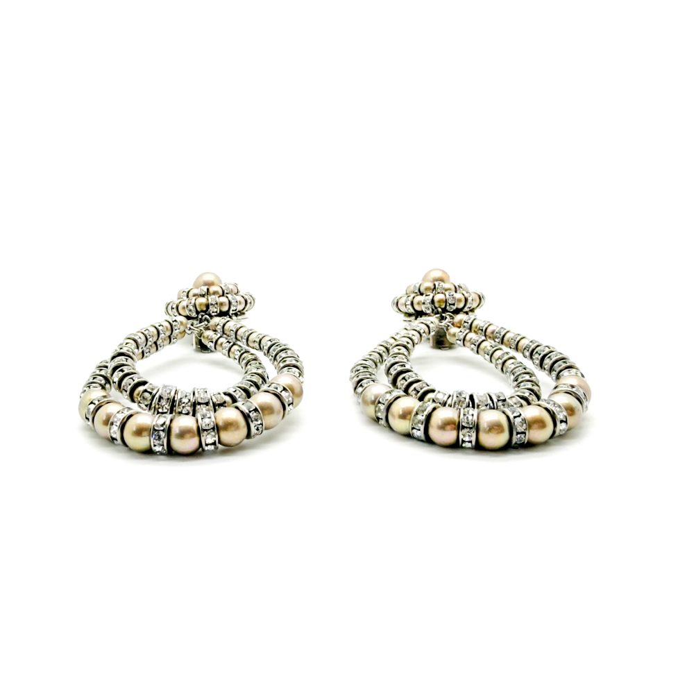 Vintage French Rhondelle Hoop Earrings 1950s