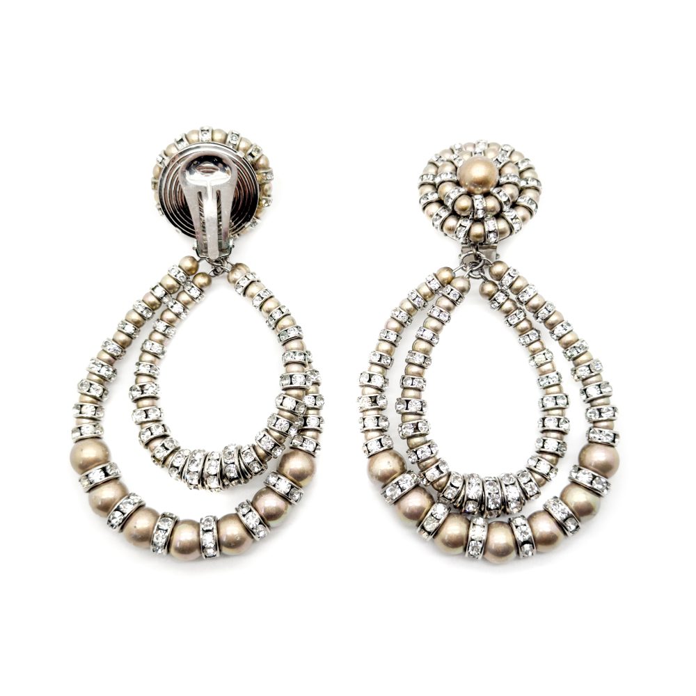 Vintage French Rhondelle Hoop Earrings 1950s