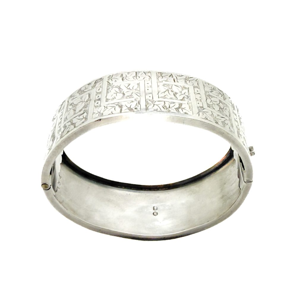 Antique Victorian Hallmarked Silver Ivy Leaf Bangle