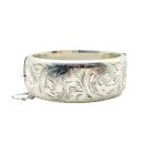 Jennifer Gibson Jewellery 2197 (2) Vintage Hallmarked Silver Foliate Bangle