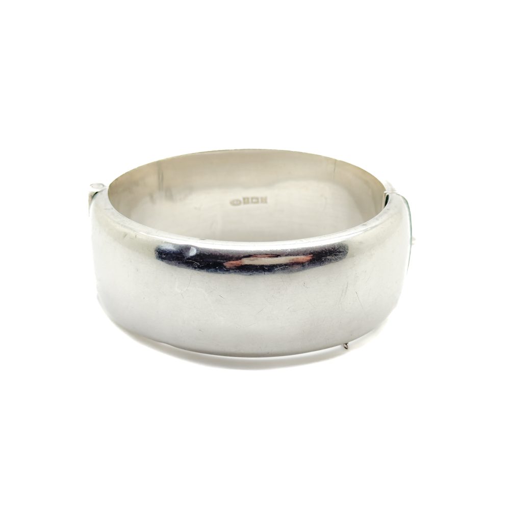 Vintage Hallmarked Silver Foliate Bangle