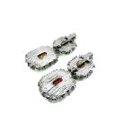 Jennifer Gibson Jewellery 2201 (1) Vintage Emerald Glass Drop Earrings