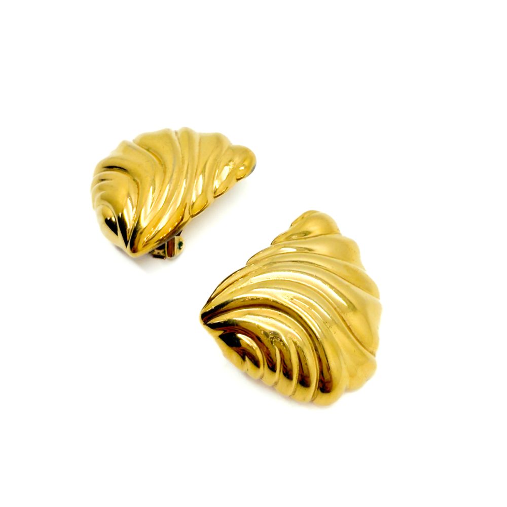 Vintage Dior Sculptural Wave Earrings