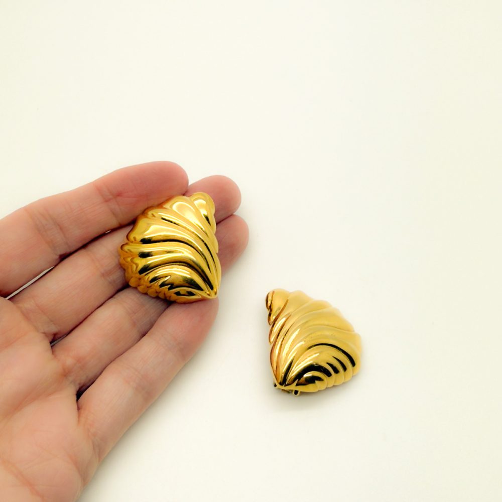 Vintage Dior Sculptural Wave Earrings
