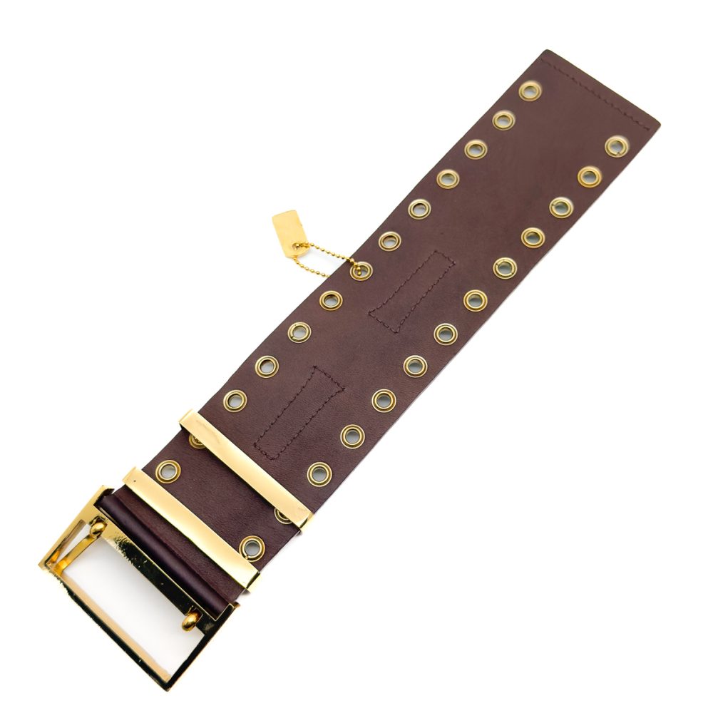 Vintage Dior Leather Logo Buckle Cuff