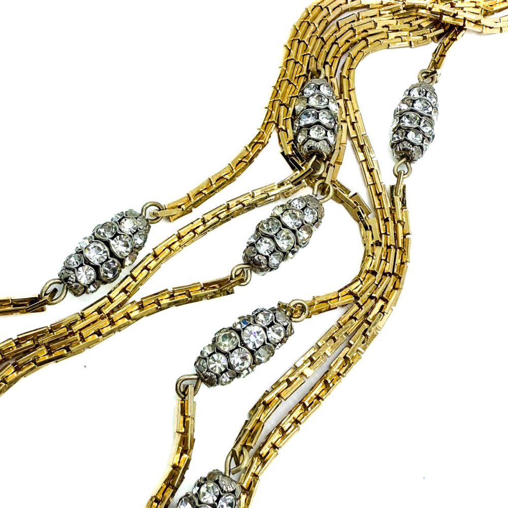 Vintage Dior Multi Chain Crystal Necklace