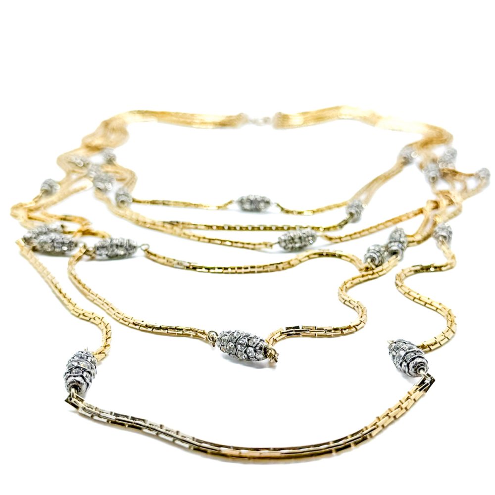 Vintage Dior Multi Chain Crystal Necklace