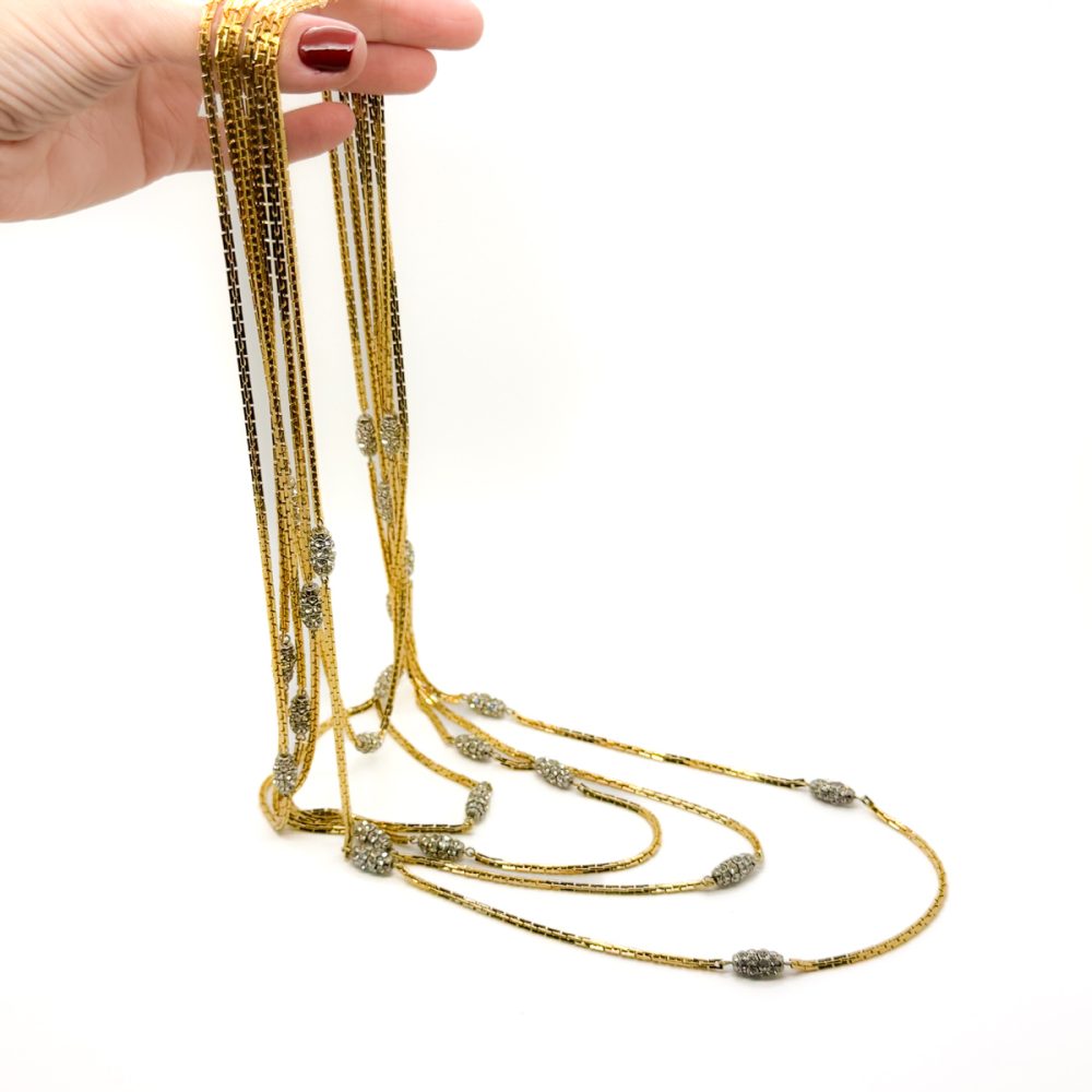 Vintage Dior Multi Chain Crystal Necklace