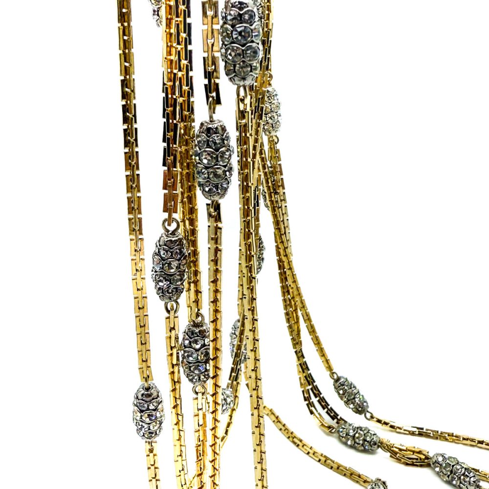 Vintage Dior Multi Chain Crystal Necklace
