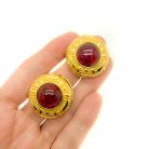 Vintage Dior Ruby Cabochon Earrings