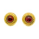 Vintage Dior Ruby Cabochon Earrings