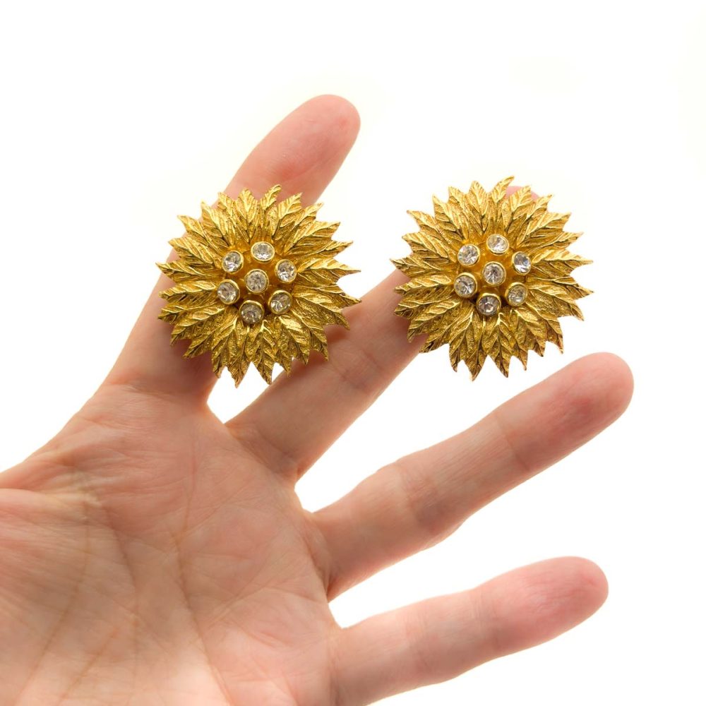 Vintage Dior Sunflower Earrings