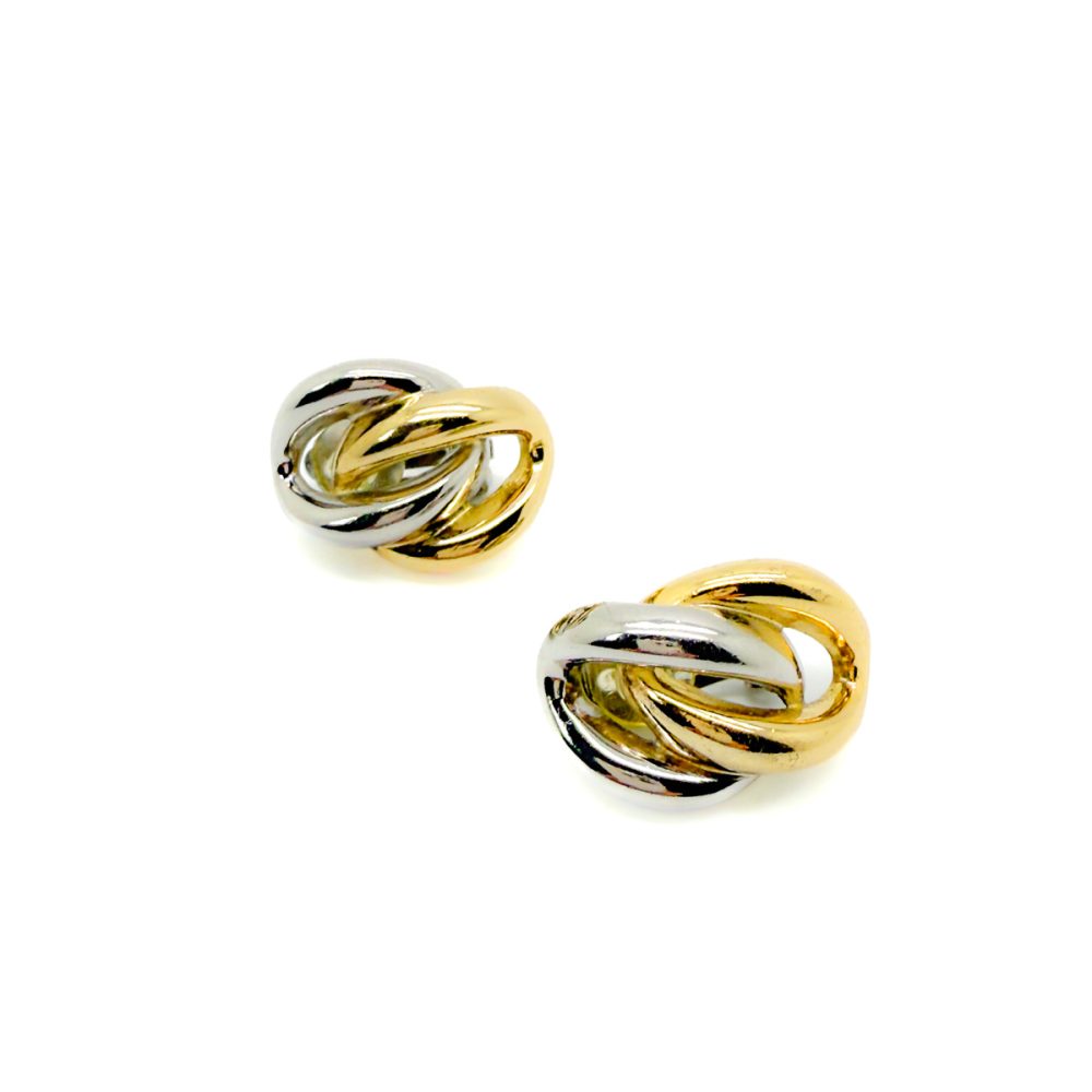 Vintage Dior Mixed Metals Knot Earrings