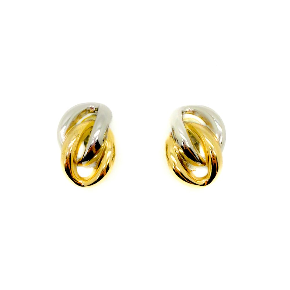 Vintage Dior Mixed Metals Knot Earrings