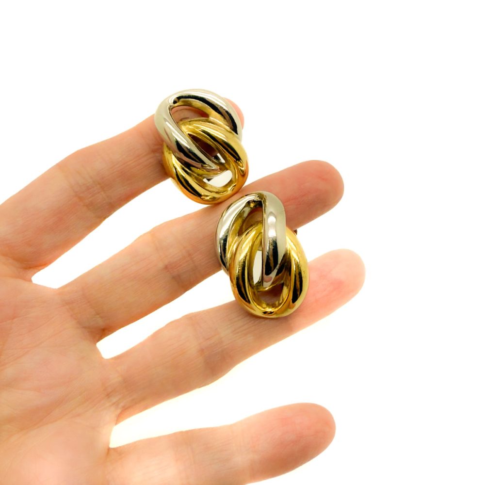 Vintage Dior Mixed Metals Knot Earrings