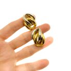 Jennifer Gibson Jewellery 2207 (4) Vintage Dior Mixed Metals Knot Earrings