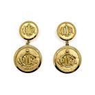 Vintage Dior Monogram Double Drop Earrings