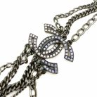 Jennifer Gibson Jewellery 2216 (2) Preloved Chanel Gunmetal CC Logo Necklace