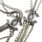 Jennifer Gibson Jewellery 2216 (6) Preloved Chanel Gunmetal CC Logo Necklace