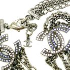 Jennifer Gibson Jewellery 2216 (7) Preloved Chanel Gunmetal CC Logo Necklace