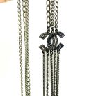 Jennifer Gibson Jewellery 2216 (9) Preloved Chanel Gunmetal CC Logo Necklace