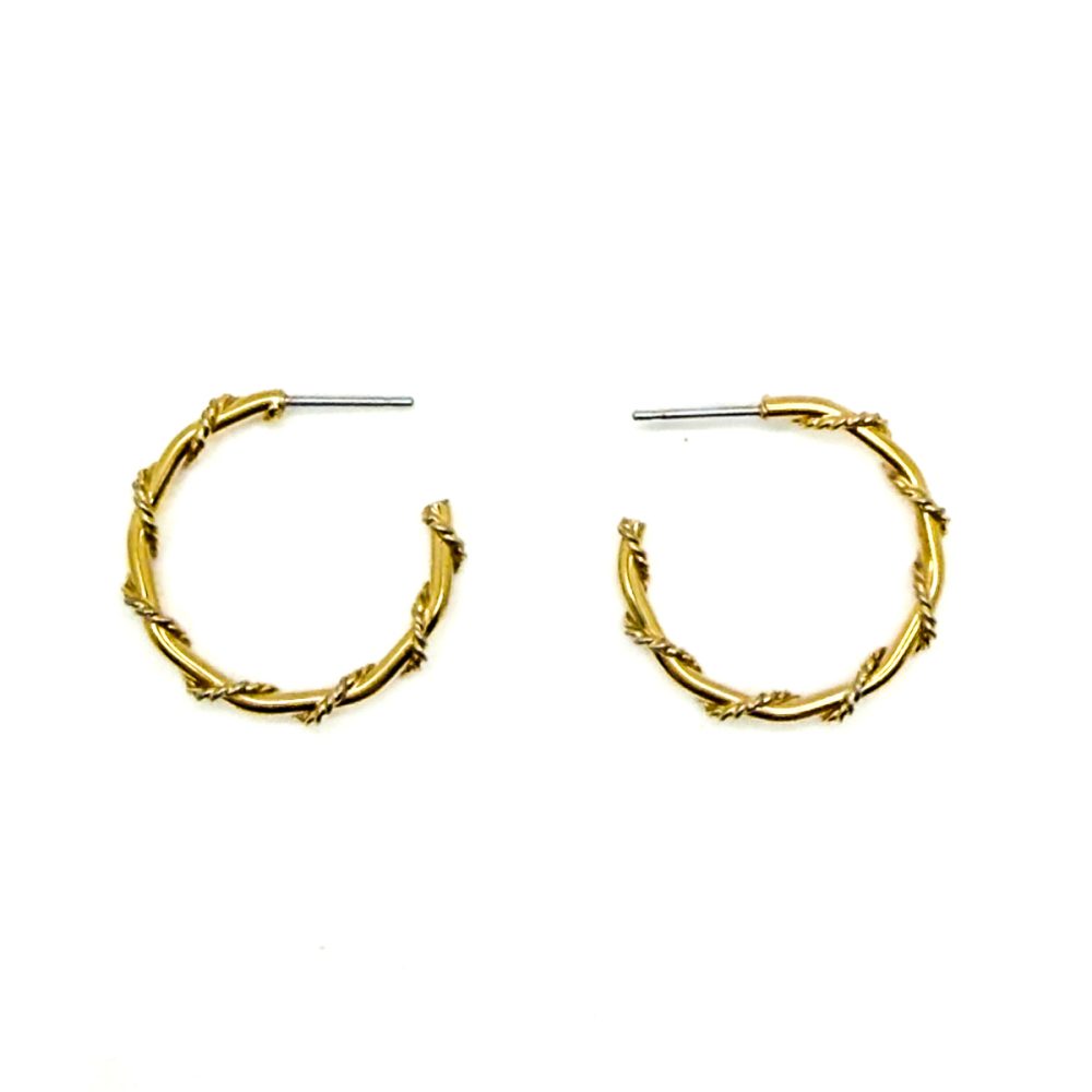 A Pair of Vintage Slim Hoop Twist Earrings