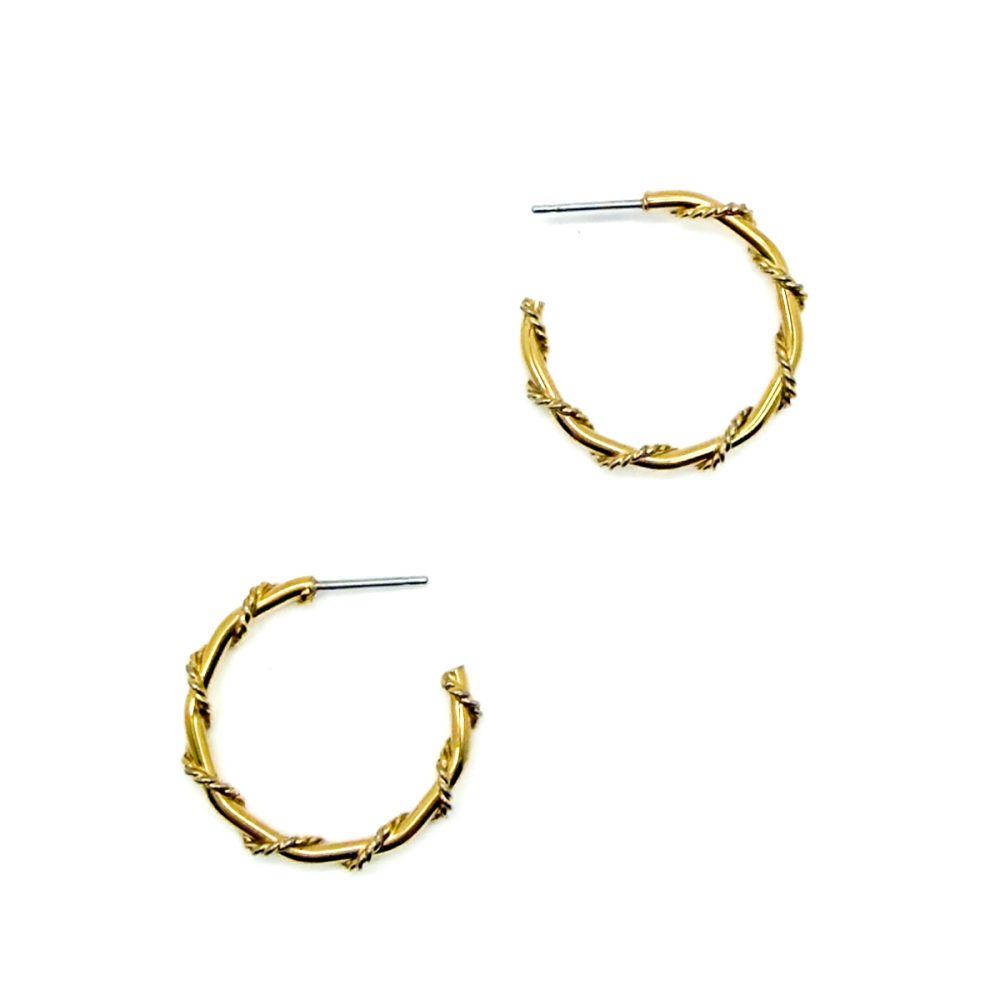 A Pair of Vintage Slim Hoop Twist Earrings