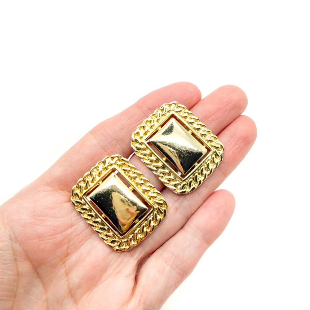 Vintage Rectangular Chain Earrings