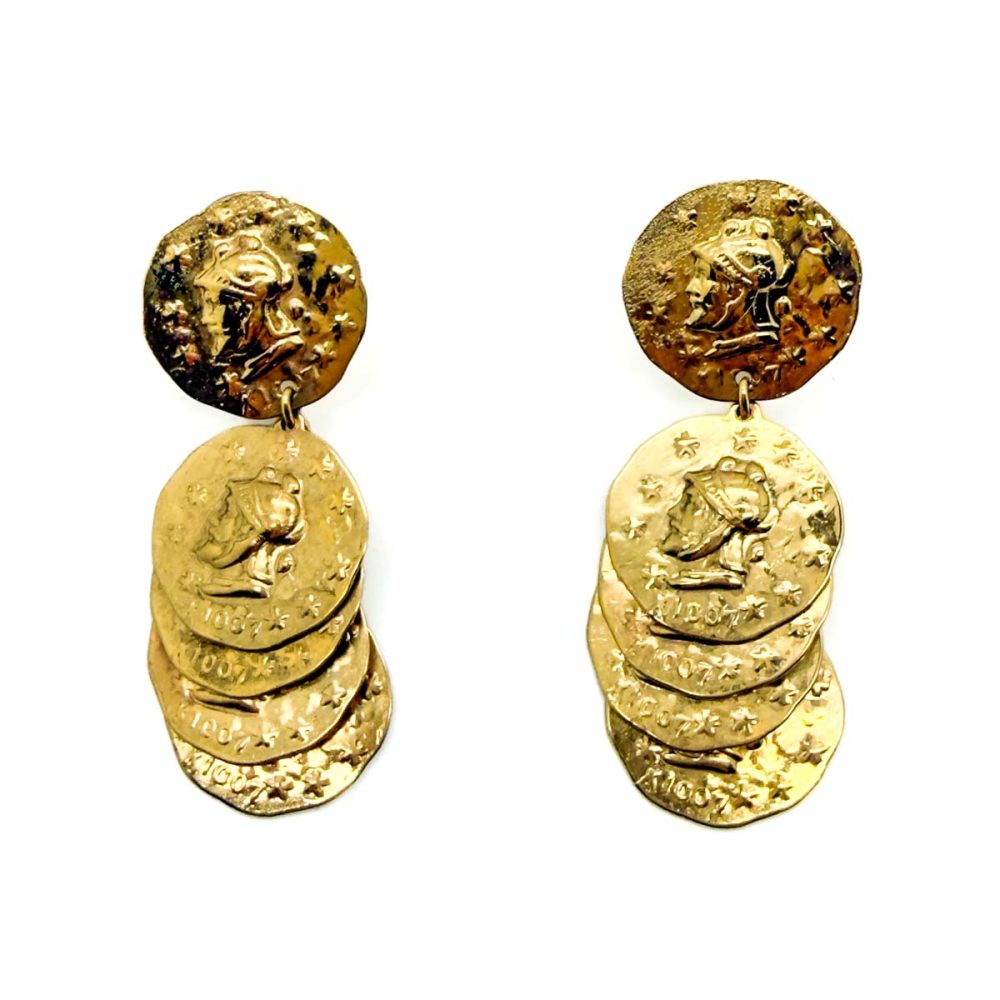 Vintage Roman Coin Dangle Earrings